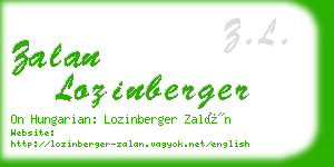 zalan lozinberger business card